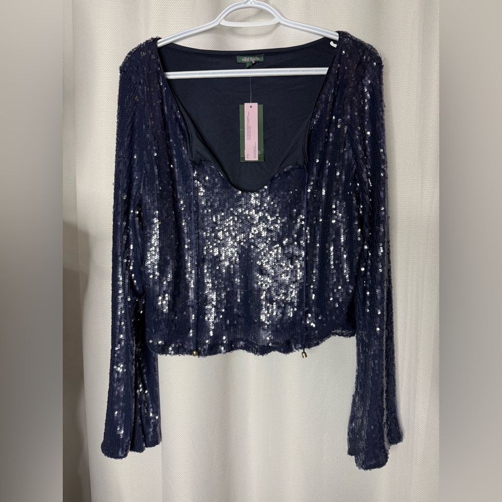 NWT Navy Sequin Top by Wild Fable - Picture 10 of 11